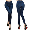 Plus Size Fashion Faux Denim Jeans Leggings