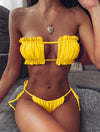 2 Piece Bikini Sexy Pleated Bandeau