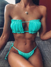 2 Piece Bikini Sexy Pleated Bandeau