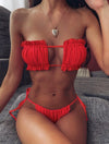 2 Piece Bikini Sexy Pleated Bandeau