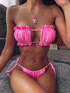 2 Piece Bikini Sexy Pleated Bandeau