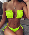 2 Piece Bikini Sexy Pleated Bandeau