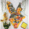 Sexy Ruffle Print Floral One Piece Swimsuit