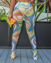 Tie Dye Print High Waist Super Elastic Leggings