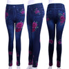 Plus Size Fashion Faux Denim Jeans Leggings