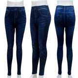 Plus Size Fashion Faux Denim Jeans Leggings