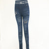 Plus Size Fashion Faux Denim Jeans Leggings