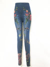 Plus Size Fashion Faux Denim Jeans Leggings